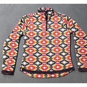 Outback Trading Company Fleece Jacket Sz SM Aztec 1/4 Zip Womens Cowgirl Western